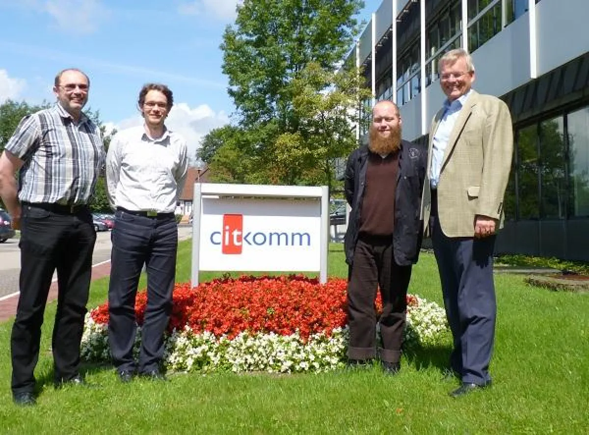 Gerold Gruber (Citkomm), Marc Wilkens (TU Berlin), Yilmaz Cüceoglu (TU Dortmund), Hans Jürgen Friebe (GF Citkomm) v.l.