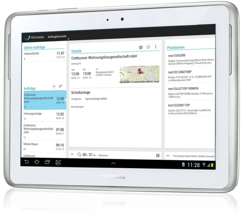 PDS ermöglicht mit mobiler Service-App effizienten Kundendienst auf der Baustelle (Bild: Samsung)