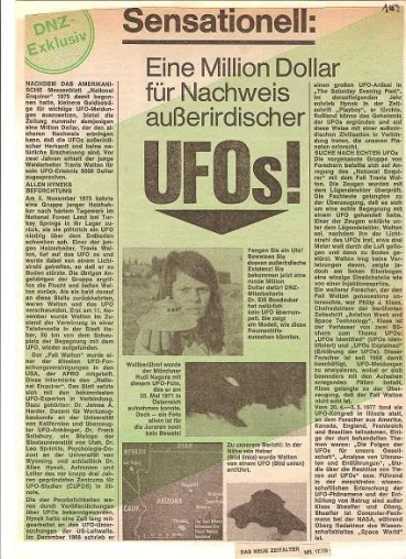 Der E.T.-UFO-Nachweis: 1.000.000 Dollar für ein außerirdisches UFO, ausgesetzt 1978 - Weeding Out the Fakes Bild: Der E.T.-UFO-Nachweis: 1.000.000 Dollar für ein außerirdisches UFO, ausgesetzt 1978 - Weeding Out the Fakes