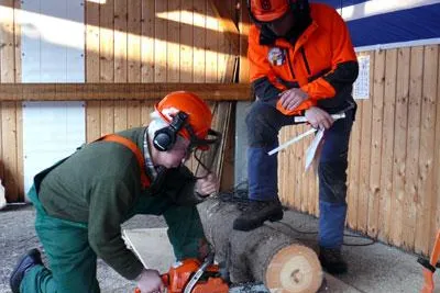 Spannung beim Bogenbau und viel Fingerspitzengefühl beim Sägen Bild: Spannung beim Bogenbau und viel Fingerspitzengefühl beim Sägen