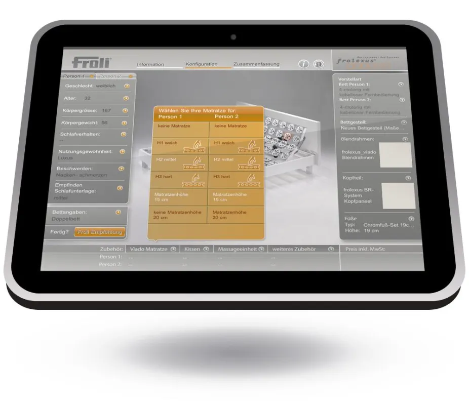 FROLI Bettenplaner als App fürs iPad