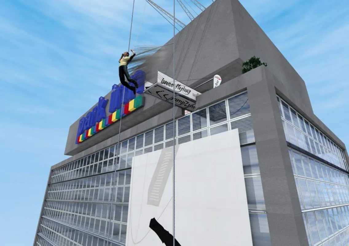 Grafikmodell Base Flying, Stahlkonstruktion