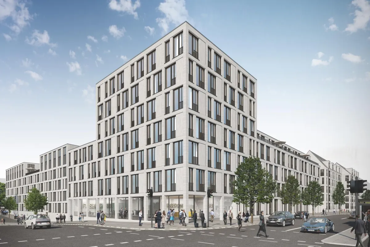 Im Quartier Paseo Carré in München entstehen Wohnungen und Büroflächen. © M-CONCEPT Real Estate