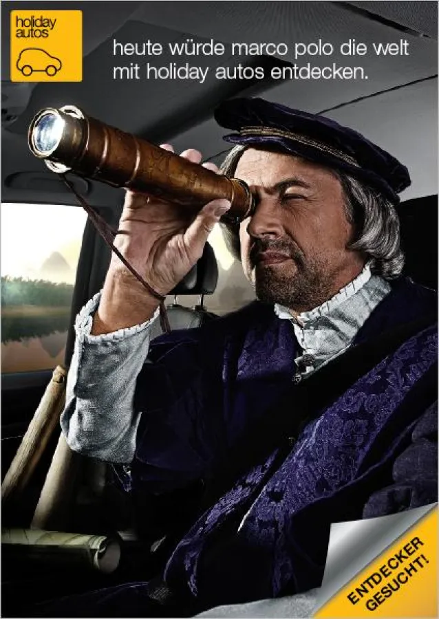 Bildnachweis holiday autos Entdeckerkampagne: Heute würde Marco Polo die Welt mit holiday autos entdecken