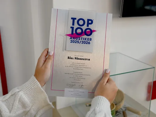 Bild: BÖGL Hörakustik erneut unter den Top 100 Hörakustikern Deutschlands ausgezeichnet