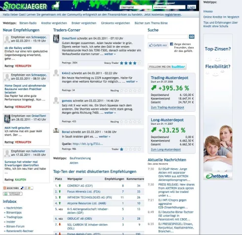 Stockjaeger.de die Börsen-Community wird bei eBay versteigert Bild: Stockjaeger.de die Börsen-Community wird bei eBay versteigert