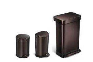 Bild: Farbe trifft Stahl: die neuen simplehuman Abfalleimer in dunkler Bronze