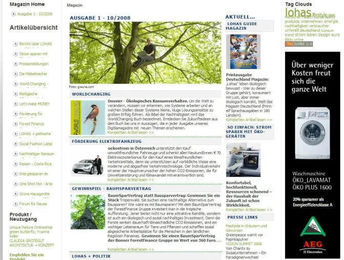Portal Lohas-Guide.de mit Digital-Magazin Bild: Portal Lohas-Guide.de mit Digital-Magazin