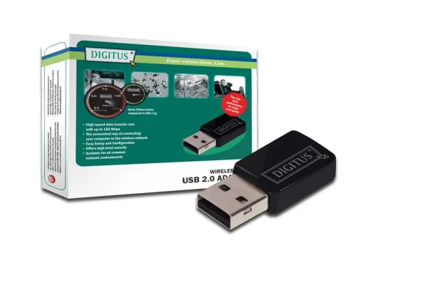 Bild: Mit dem ultrakompakten DIGITUS® Wireless LAN USB Adapter schnell ins Internet