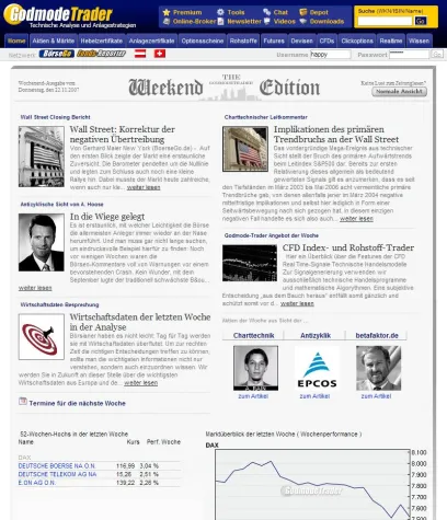 Bild: GodmodeTrader bietet exklusive Finanznachrichten am Wochenende