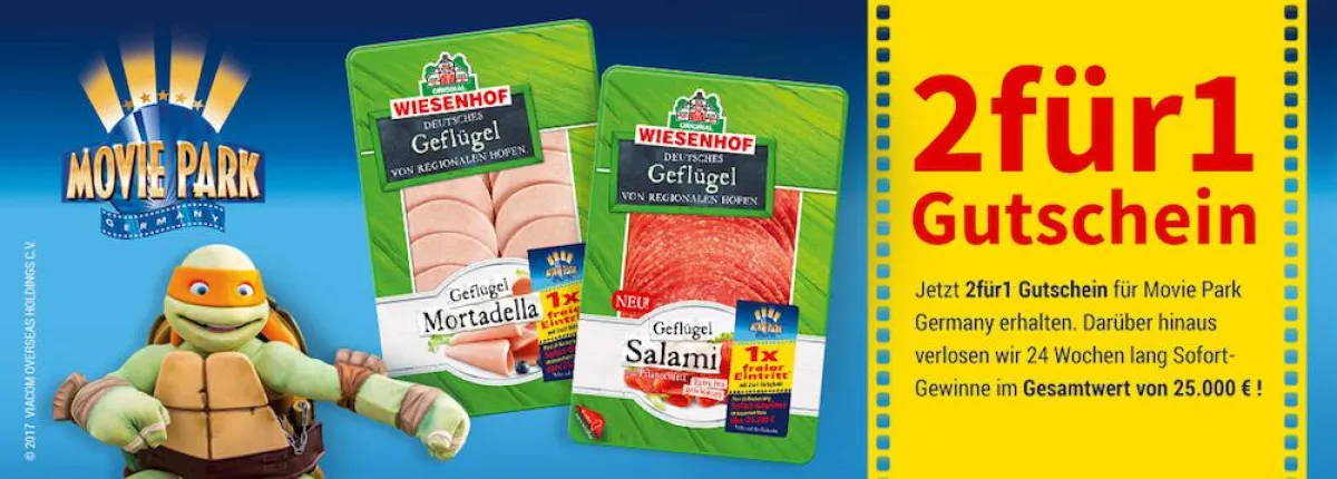2 für 1 MoviePark Gutschein