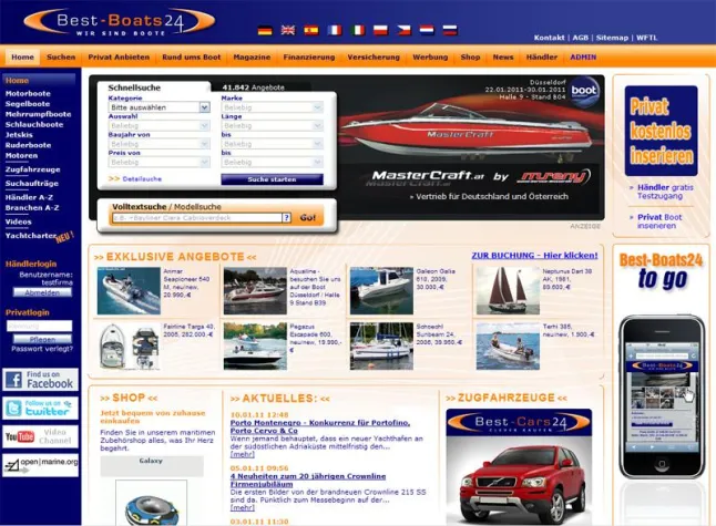 Best-Boats24 - Meet the boats auf der Boot Düsseldorf 2011 Bild: Best-Boats24 - Meet the boats auf der Boot Düsseldorf 2011