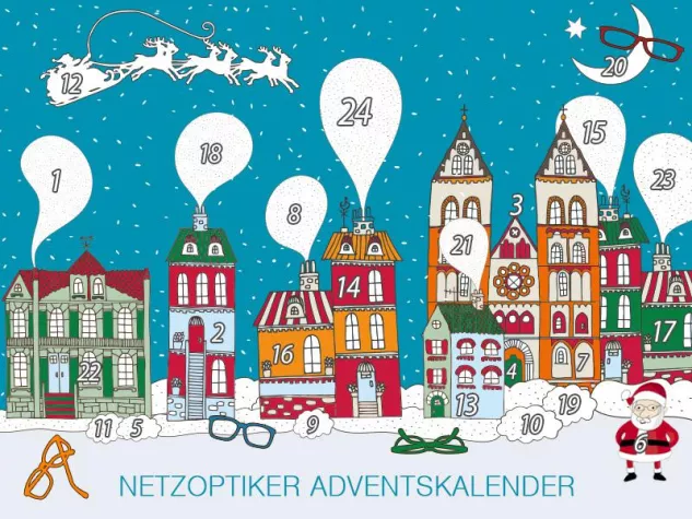 Bild: Aktionen, Rabatte und Gewinnspiele rund um die Brille beim Netzoptiker-Adventskalender 2013