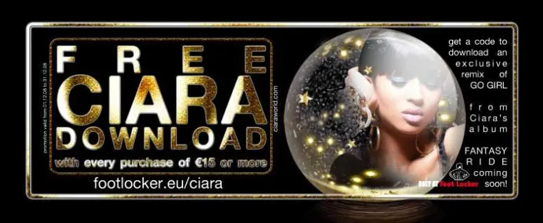 Exklusiver Ciara-Download – nur bei Foot Locker Bild: Exklusiver Ciara-Download – nur bei Foot Locker