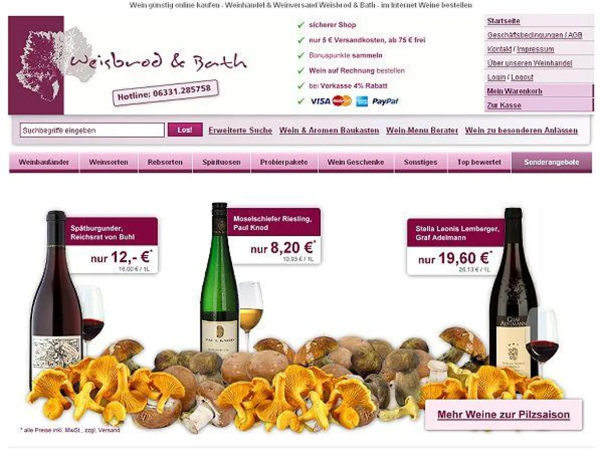 Wein-Onlineshop von ps-wein.de