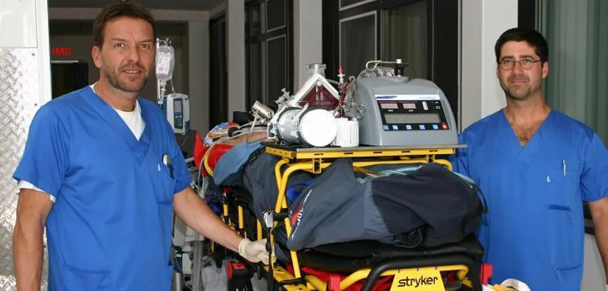 Christoph Matthes (l.) und Mario Jirschik mit Fast Rescuer