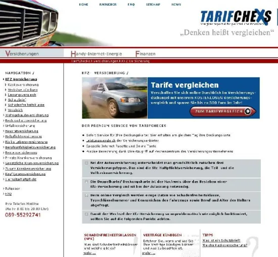 Bild: Tarifchecks in der Presse mit Vergleich für KFZ-Versicherung