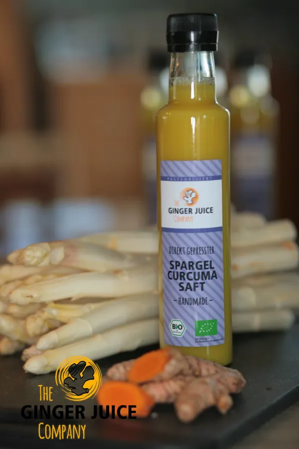 Viel Spargel mit einer würzigen Note Curcuma und einem Hauch Ingwer (hier leider nicht im Bild). (© The Ginger Juice Company GmbH)