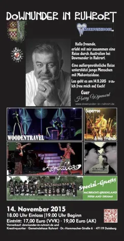 Neuauflage von 'Downunder in Ruhrort' im Gemeindehaus Ruhrort Bild: Neuauflage von 'Downunder in Ruhrort' im Gemeindehaus Ruhrort