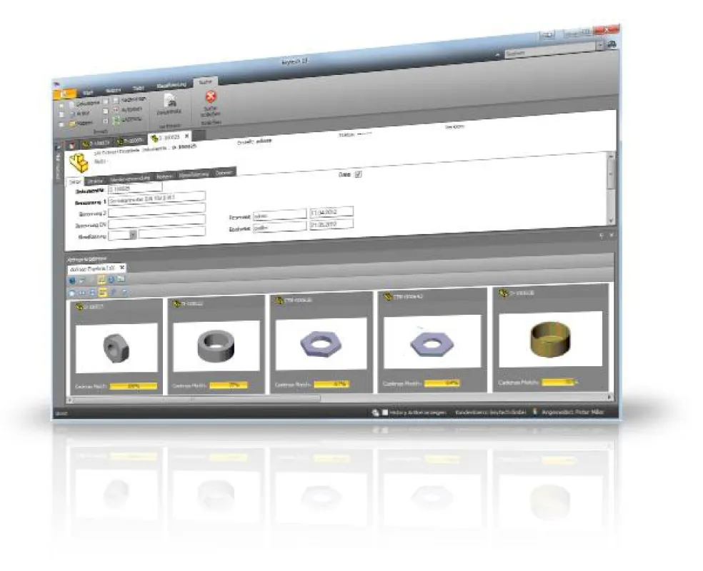Erstmals ist GEOsearch von CADENAS PARTsolutions tief in das PLM-System keytech integriert.
