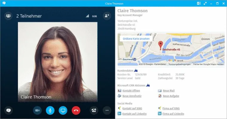 Bild: XPhone Connect: Integration in Skype for Business