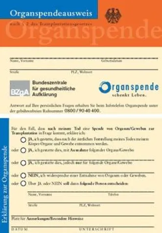 ödp für umfassende Aufklärung bei Organspende Bild: ödp für umfassende Aufklärung bei Organspende