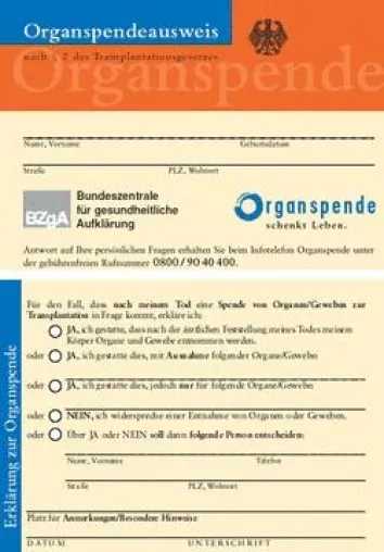 Bild: ödp für umfassende Aufklärung bei Organspende