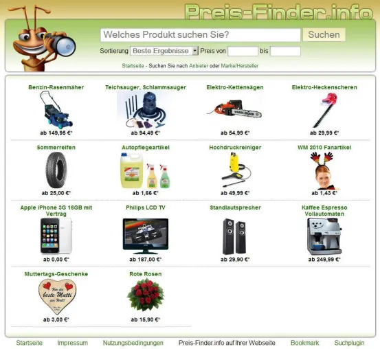 Bild: Sparen beim Online-Kauf mit Preis-Finder.info