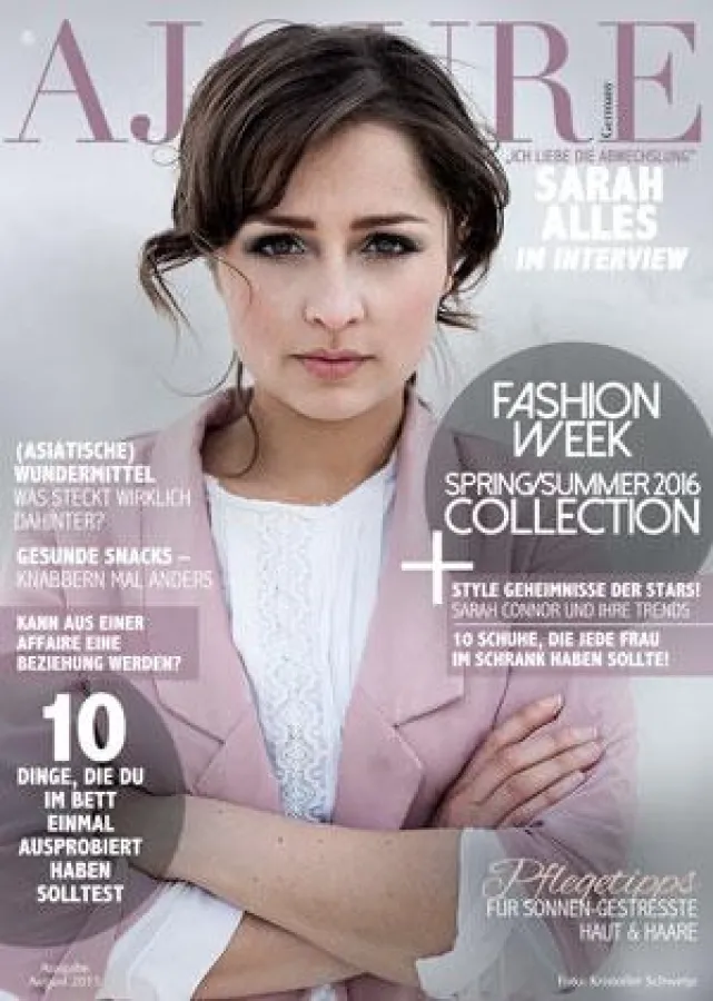 AJOURE´ Germany August 2015 Cover mit Sarah Alles