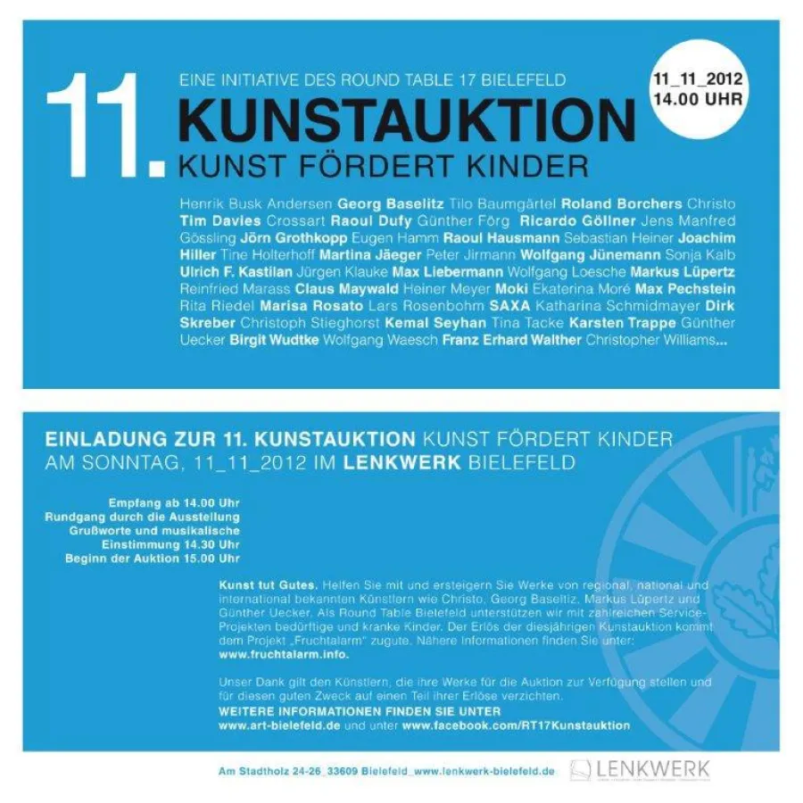 11. Kunstauktion Bielefeld  am 11.11.2012 ab 14:00 Uhr