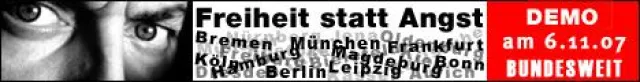 Bild: Freiheit statt Angst - Demonstration in Frankfurt mit anschliessender Mahnwache