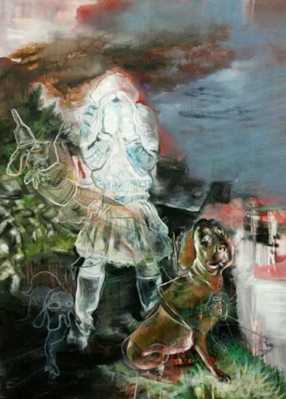 Schreckgespenster, Öl auf Leinwand, 100 * 145 cm, 2009 von Sebastian Osterhaus