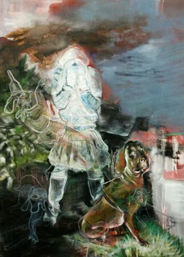 Schreckgespenster, Öl auf Leinwand, 100 * 145 cm, 2009 von Sebastian Osterhaus