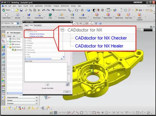 Bild: Neue Version: CADdoctor für NX 2.0 - CAMTEX GmbH stellt das Upgrade des NX-integrierten CADdoctors vor