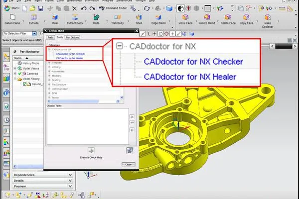 Bild: Neue Version: CADdoctor für NX 2.0 - CAMTEX GmbH stellt das Upgrade des NX-integrierten CADdoctors vor