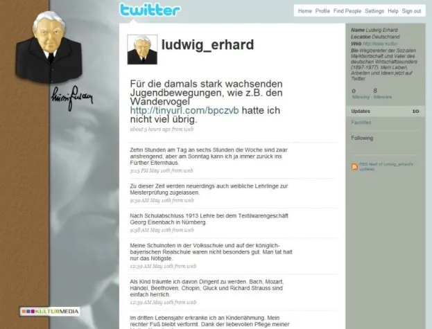 Ludwig Erhard twittert im Internet Bild: Ludwig Erhard twittert im Internet