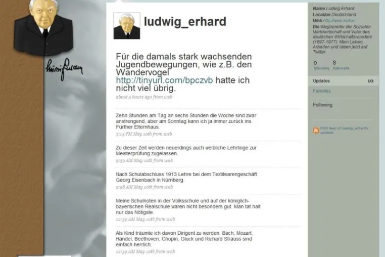 Bild: Ludwig Erhard twittert im Internet
