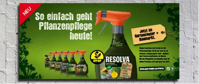 Bild: RESOLVA Plakatkampagne – einfacher geht Pflanzenpflege nicht