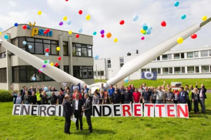 Bild: Warnminute von Beschäftigten und Unternehmen der Windbranche