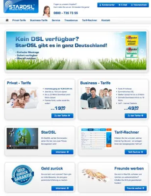 Bild: StarDSL wie verwandelt: Internetpräsenz erstrahlt in neuem Glanz