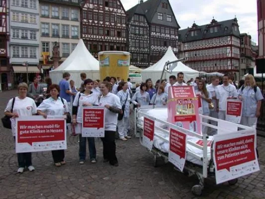 Bild: Aktionswoche für gute Kliniken in Hessen - “Wir machen mobil für Qualität und gegen Spardiät“