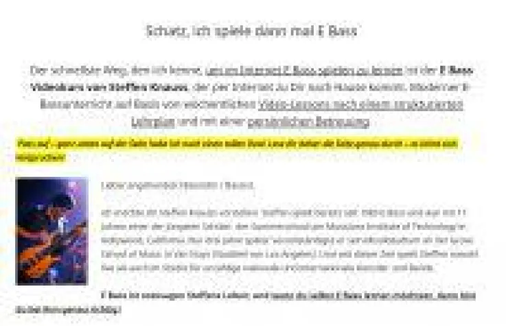 Bild: E-Bass-lernen.com verbessert das Angebot - 1 Monat GRATIS Unterricht für alle E-Bass Anfänger