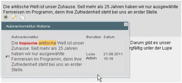 Bild: ontram jetzt mit Korrekturmöglichkeit im Quelltext