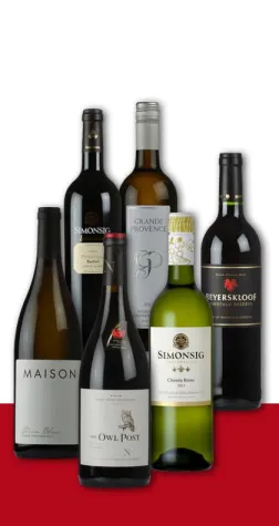 Bild: Die besten Weine Südafrikas im Paket entdecken. RED SIMON setzt neue Weinakzente.