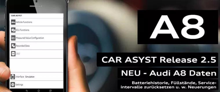 Bild: CAR ASYST APP 2.5: Unterstützung des neuen High-Tech-Flaggschiffs Audi A8
