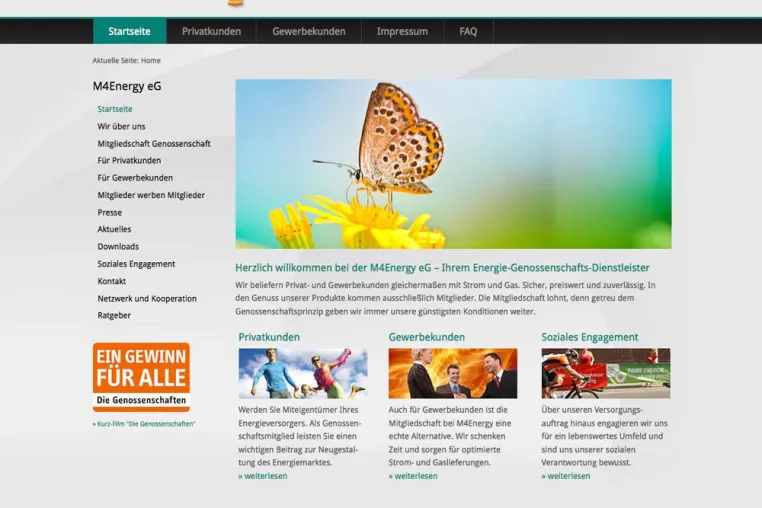 Bild: Relaunch: Energiegenossenschaft M4Energy mit frischem neuen Look im Netz