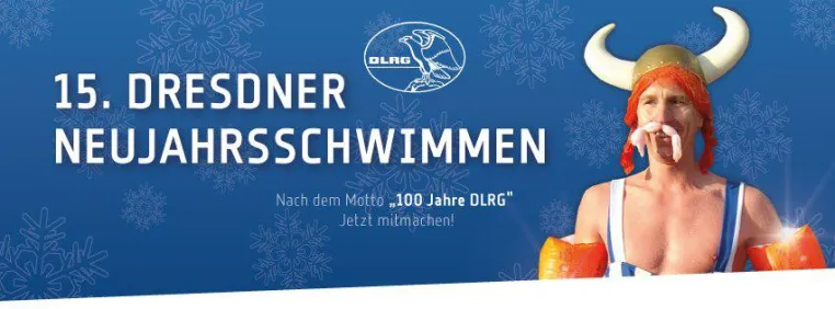 Mit dem 15. Dresdner Neujahrsschwimmen feiern wir 100 Jahre DLRG Bild: Mit dem 15. Dresdner Neujahrsschwimmen feiern wir 100 Jahre DLRG