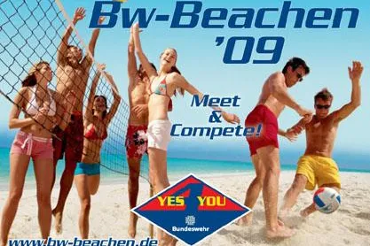 Bw-Beachen ’09 - Bundeswehr lädt 16- und 17-jährige Jugendliche zum bundesweiten Team- und Funsport-Event ein Bild: Bw-Beachen ’09 - Bundeswehr lädt 16- und 17-jährige Jugendliche zum bundesweiten Team- und Funsport-Event ein