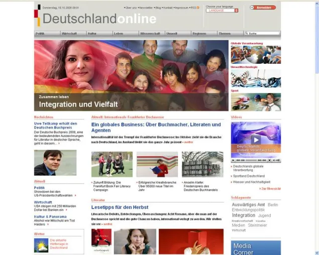 Bild: „Deutschland“-Website nach Relaunch online