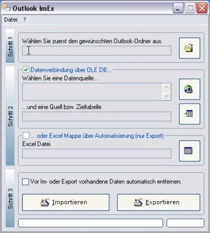 Bild: Outlook ImEx 1.5: "Import & Export GmbH" für Outlook